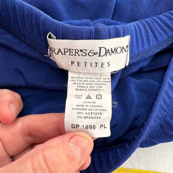 Drapers & Damons Blue Petite Large Midi Skirt Elastic Waistband Cobalt Maxi - Picture 4 of 5